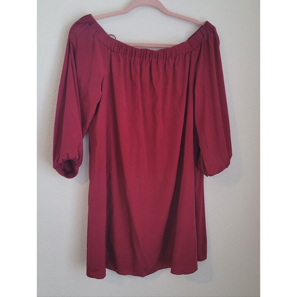 Alice + Olivia Red Silk Off the Shoulder Balloon Sleeve Mini Dress Size Small - Picture 1 of 7